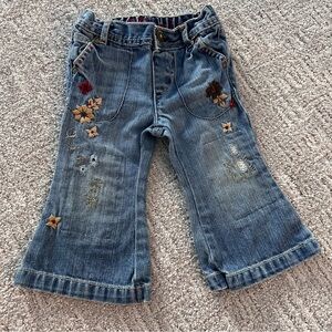 RETRO GAP Kids Blue Jeans with Floral Embroidery